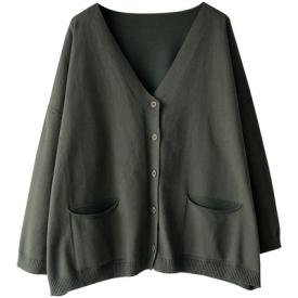 针织开衫外套女2020春秋新款韩版宽松显瘦大码长袖外穿薄款毛衣潮