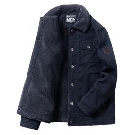 秋冬季棉衣男士加绒加厚棉服保暖羊羔毛外套毛领夹克休闲棉袄上衣